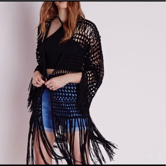 Forever 21 Black Bohemian Crochet Cardigan - Picture 1 of 8